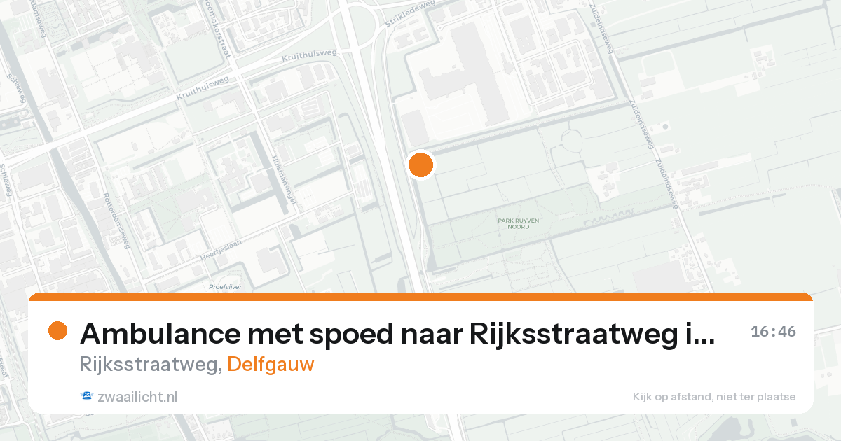Ambulance met spoed naar Rijksstraatweg in Delfgauw — 24 aug 2026