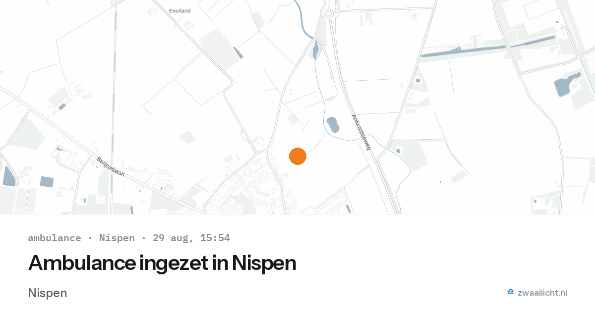 Ambulance ingezet in Nispen — 29 aug 2026