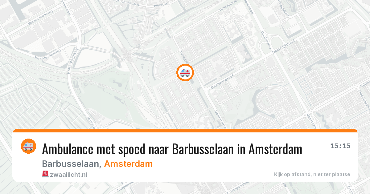 Ambulance met spoed naar Barbusselaan in Amsterdam — 12 aug 2026