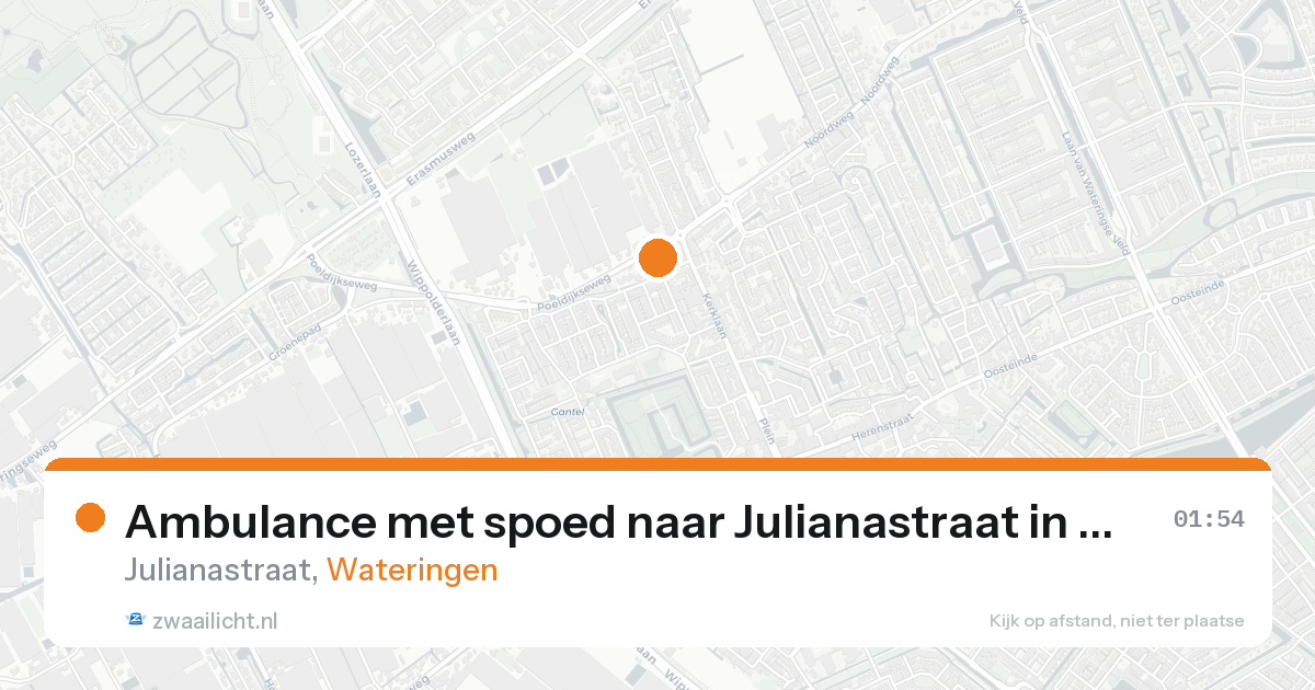 Ambulance met spoed naar Julianastraat in Wateringen — 25 aug 2026