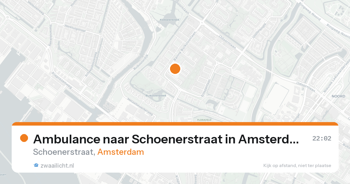 Ambulance naar Schoenerstraat in Amsterdam — 22 jul 2026