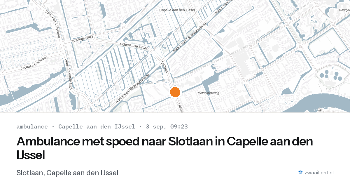 Ambulance met spoed naar Slotlaan in Capelle aan den IJssel — 3 sep 2026