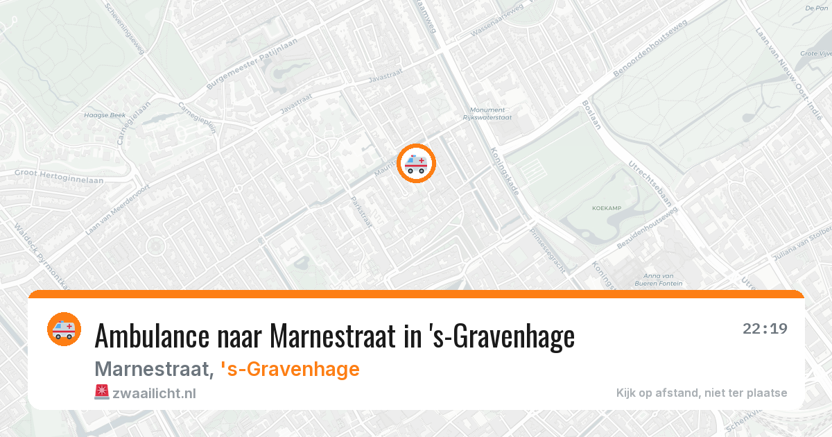 Ambulance naar Marnestraat in 's-Gravenhage — 27 mrt 2026