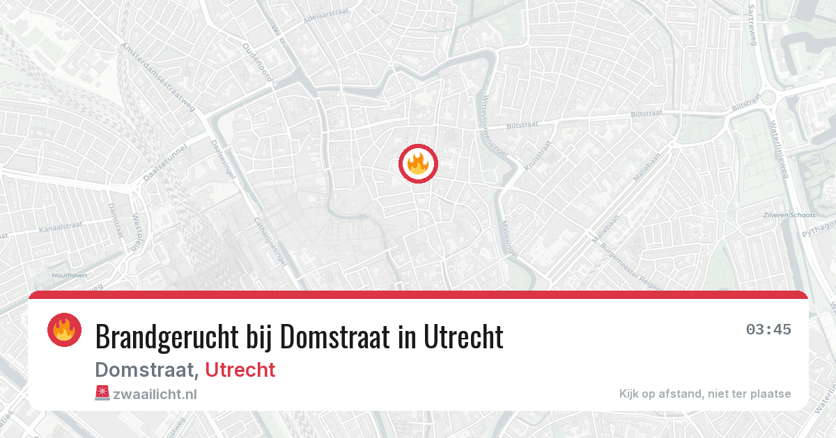Brandgerucht bij Domstraat in Utrecht — 14 aug 2026