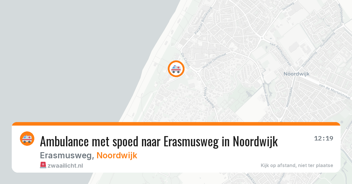 Ambulance met spoed naar Erasmusweg in Noordwijk — 13 jul 2026