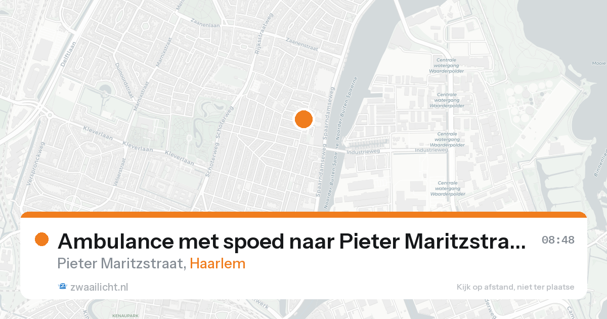Ambulance met spoed naar Pieter Maritzstraat in Haarlem — 17 aug 2026