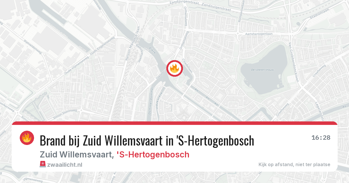 Brand bij Zuid Willemsvaart in 'S-Hertogenbosch — 8 jul 2026