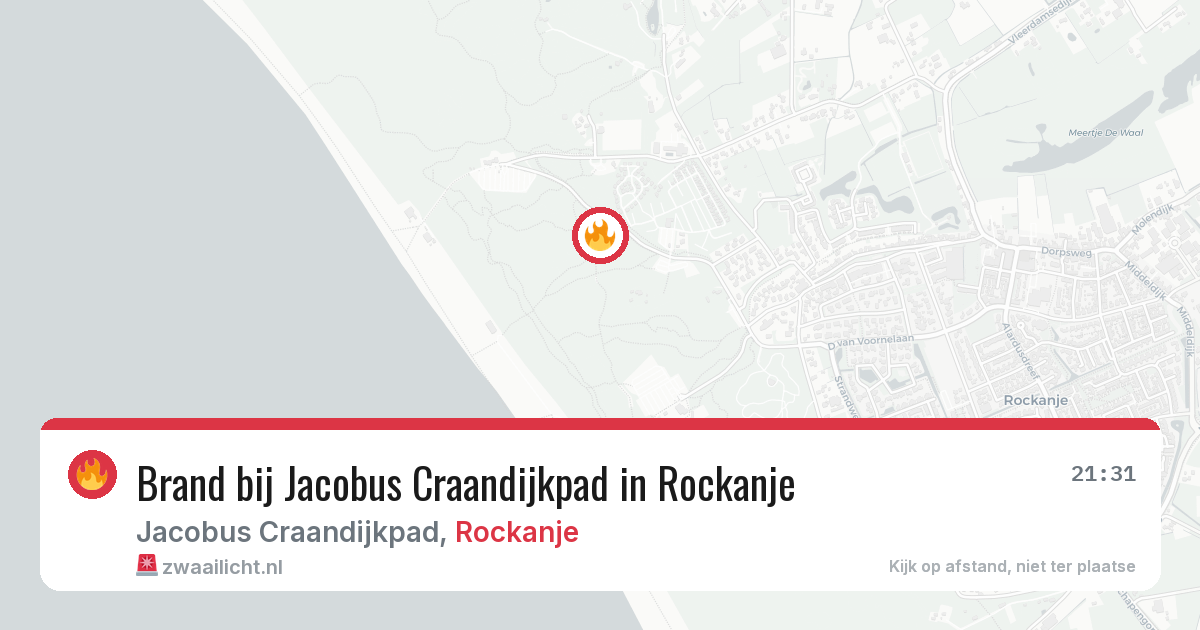Brand bij Jacobus Craandijkpad in Rockanje — 9 aug 2026