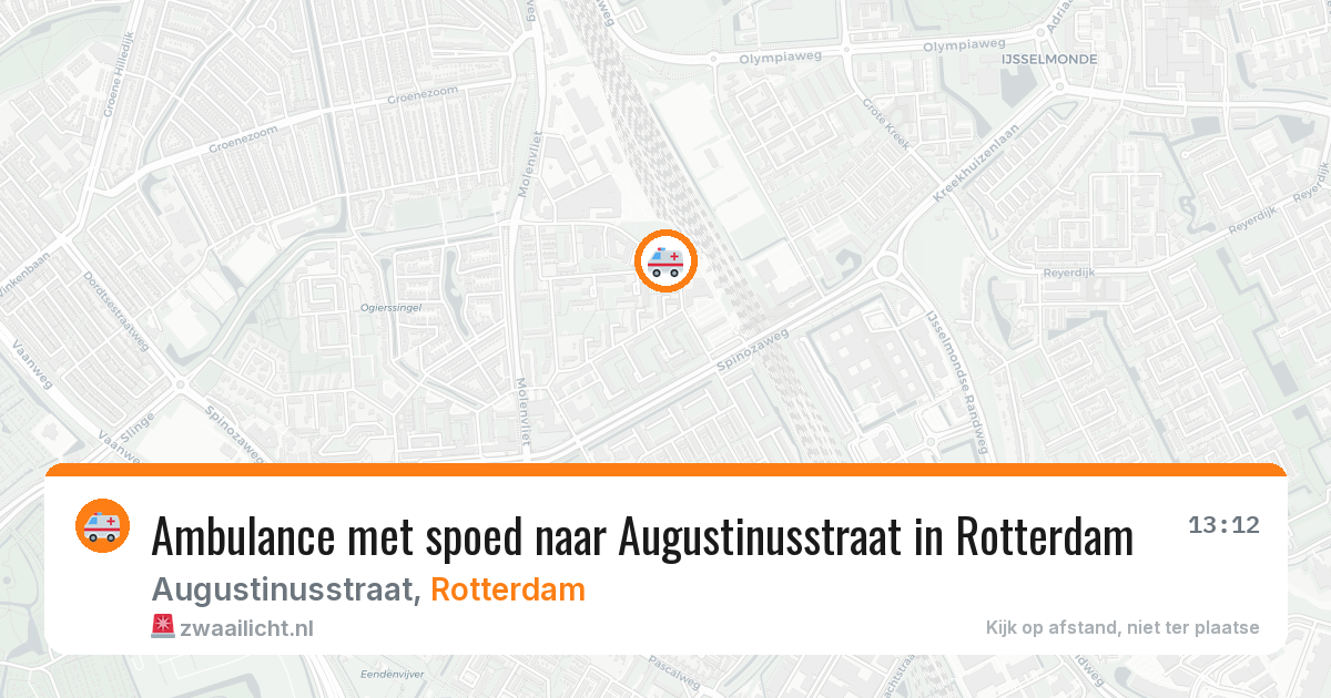 Ambulance met spoed naar Augustinusstraat in Rotterdam — 10 aug 2026