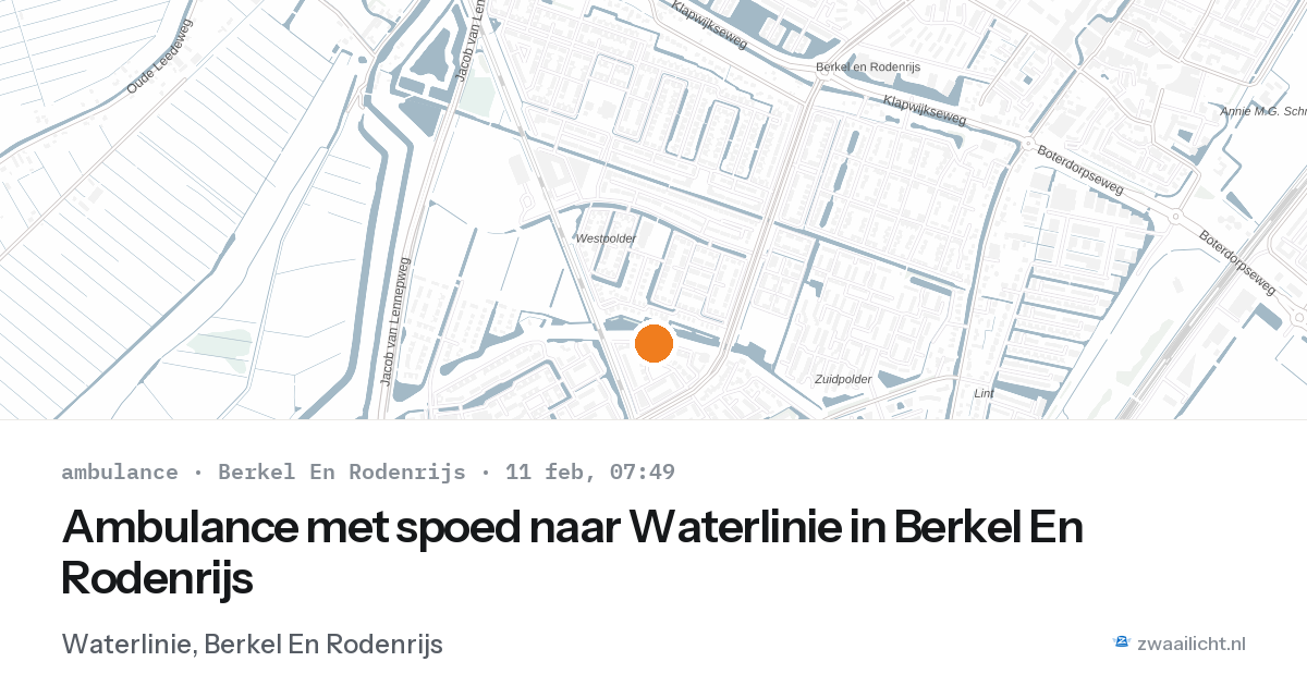Ambulance met spoed naar Waterlinie in Berkel En Rodenrijs — 11 feb 2026