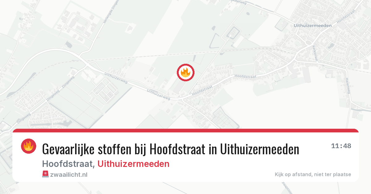Gevaarlijke stoffen bij Hoofdstraat in Uithuizermeeden — 11 mrt 2026