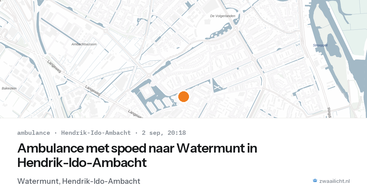 Ambulance met spoed naar Watermunt in Hendrik-Ido-Ambacht — 2 sep 2026