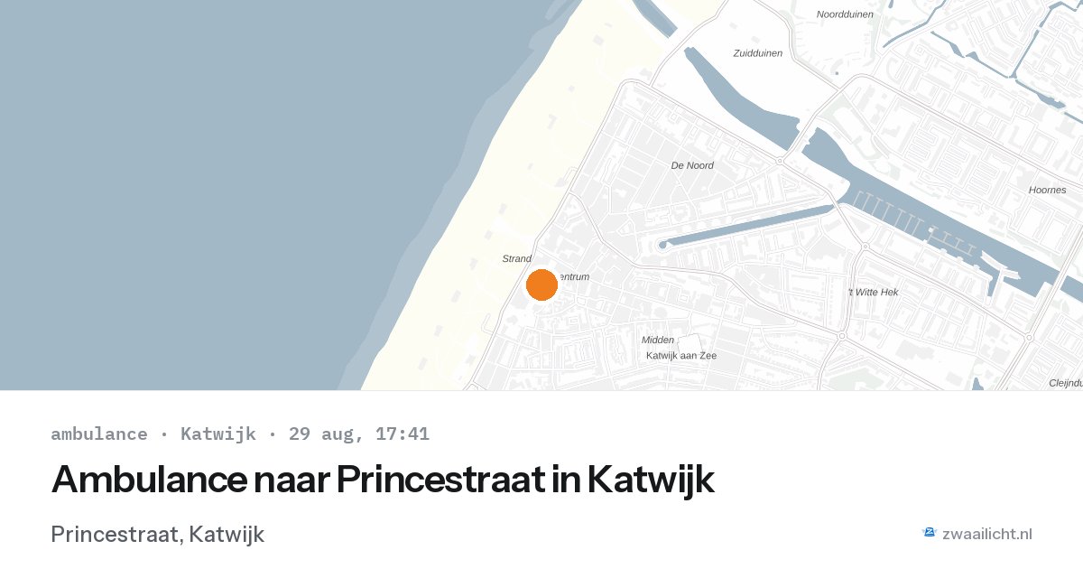 Ambulance naar Princestraat in Katwijk — 29 aug 2026