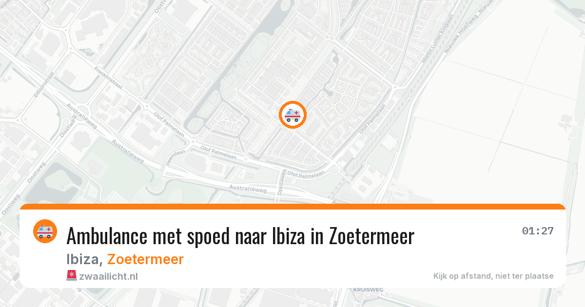 Ambulance met spoed naar Ibiza in Zoetermeer — 9 aug 2026