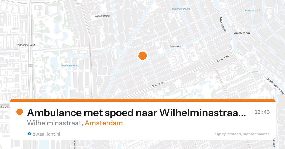 Ambulance met spoed naar Wilhelminastraat in Amsterdam — 27 aug 2026