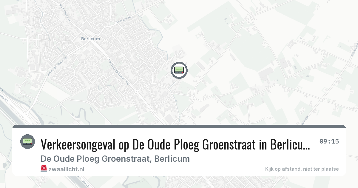 Verkeersongeval op De Oude Ploeg Groenstraat in Berlicum — 9 feb 2026