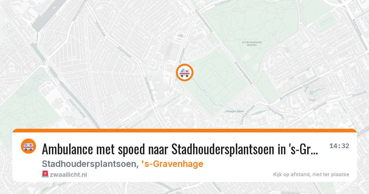 Ambulance met spoed naar Stadhoudersplantsoen in 's-Gravenhage — 18 jan 2026