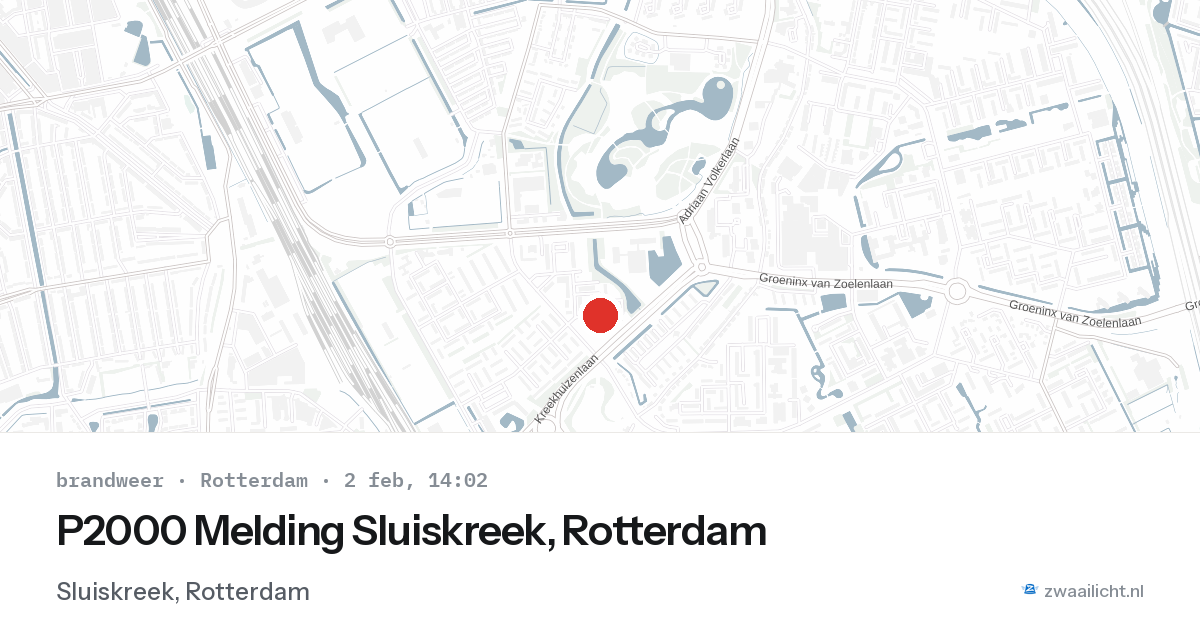 P2000 Melding Sluiskreek, Rotterdam — 2 feb 2026