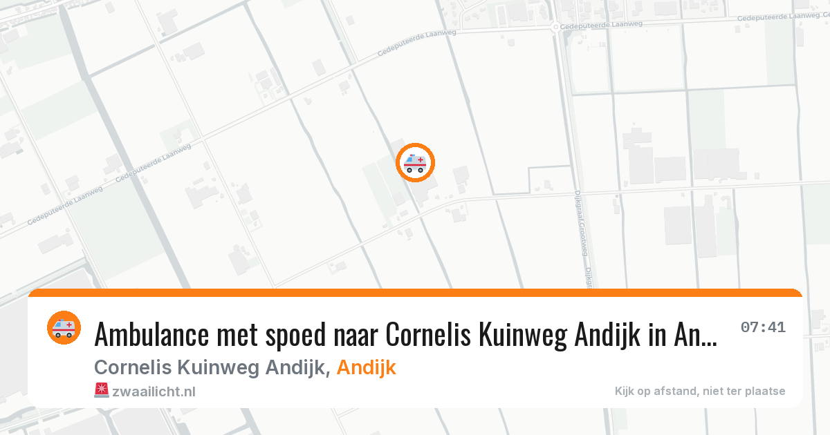 Ambulance met spoed naar Cornelis Kuinweg Andijk in Andijk — 13 apr 2026