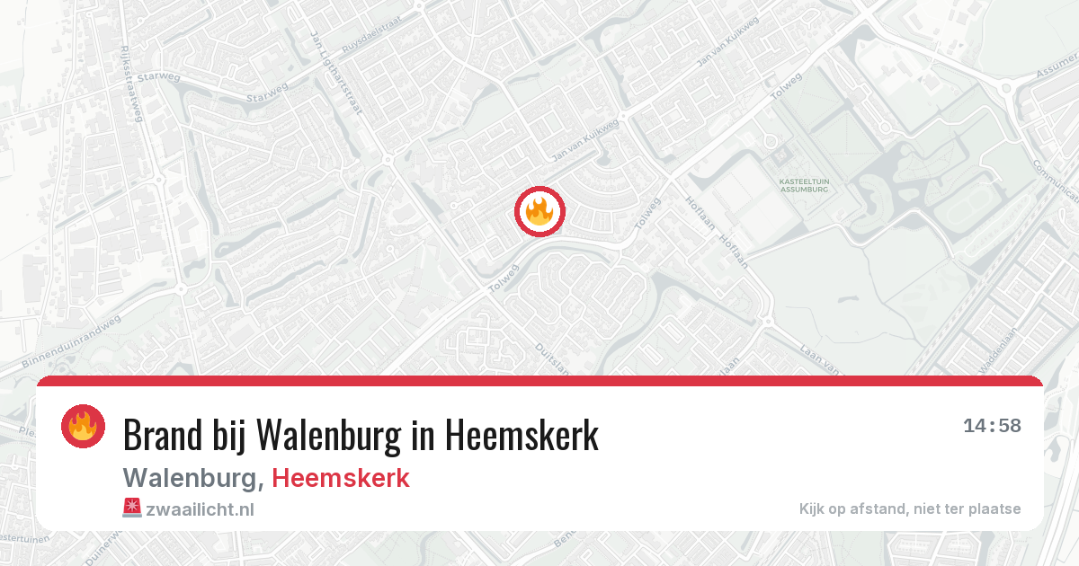 Brand bij Walenburg in Heemskerk — 26 jun 2026