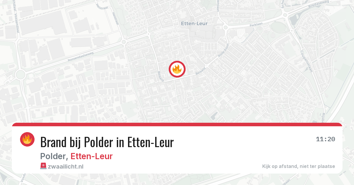 Brand bij Polder in Etten-Leur — 30 jun 2026