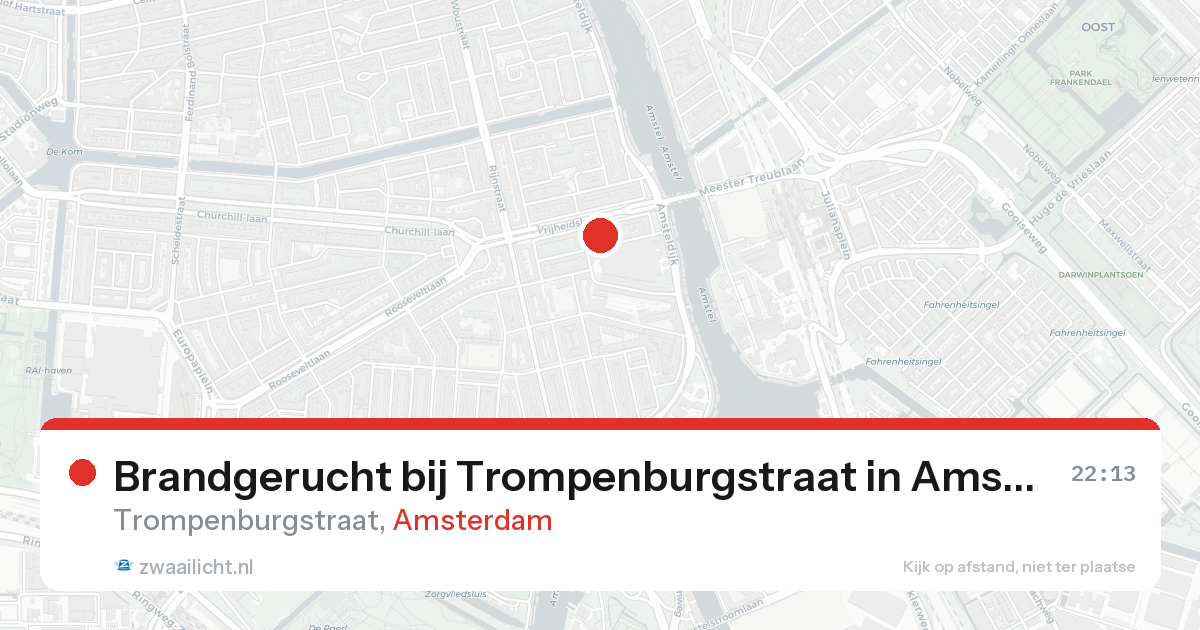 Brandgerucht bij Trompenburgstraat in Amsterdam — 16 aug 2026