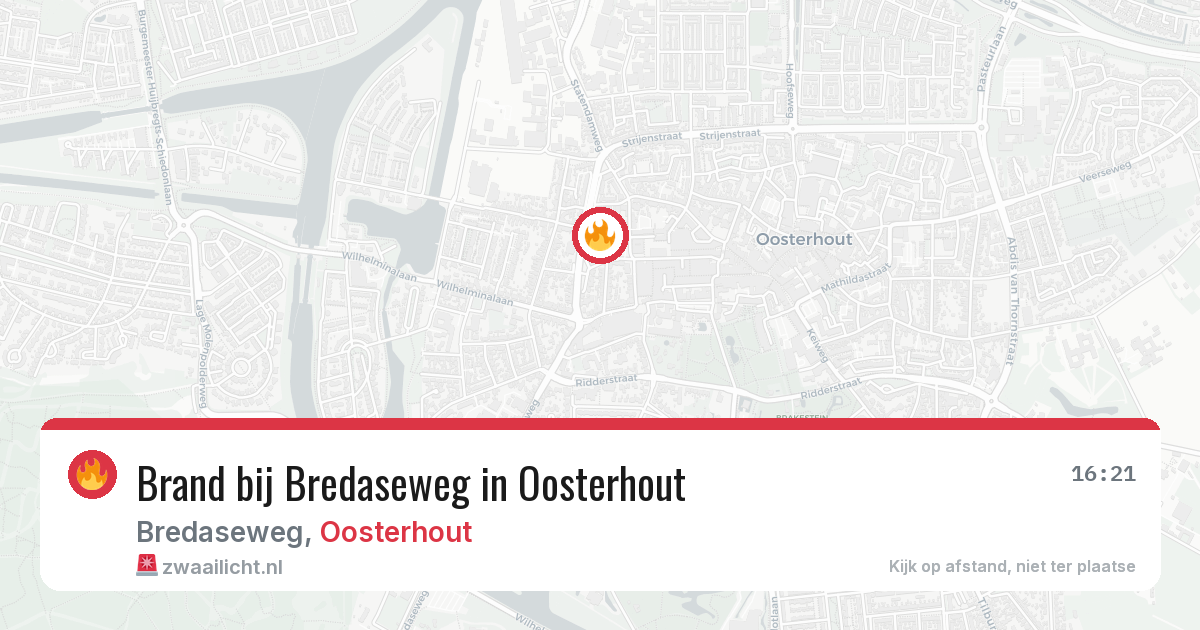 Brand bij Bredaseweg in Oosterhout — 29 jan 2026