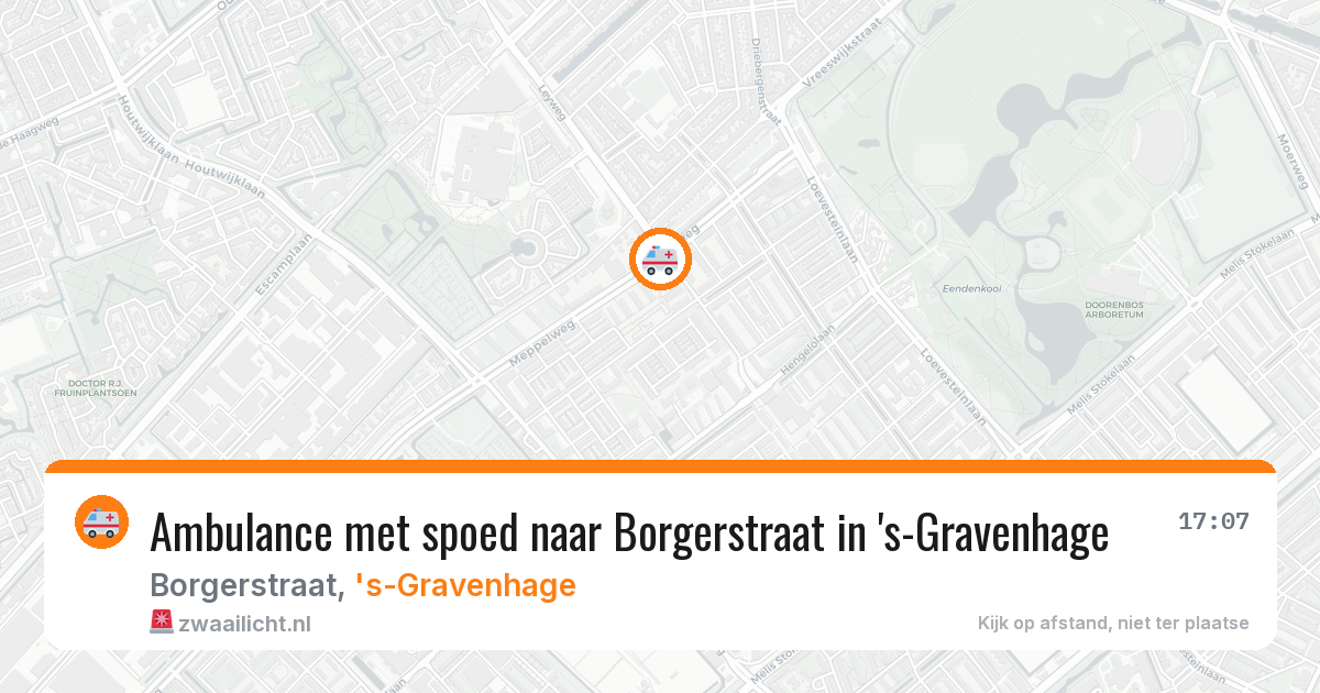 Ambulance met spoed naar Borgerstraat in 's-Gravenhage — 18 apr 2026