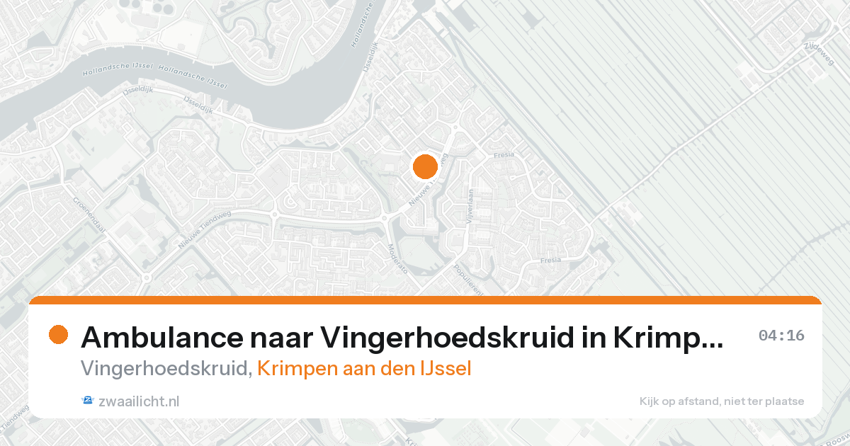 Ambulance naar Vingerhoedskruid in Krimpen aan den IJssel — 17 aug 2026