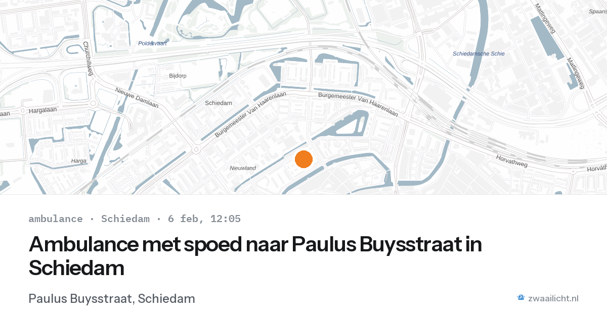 Ambulance met spoed naar Paulus Buysstraat in Schiedam — 6 feb 2026