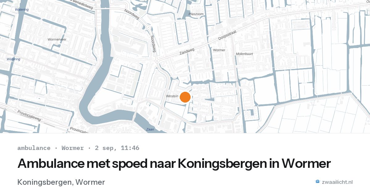 Ambulance met spoed naar Koningsbergen in Wormer — 2 sep 2026