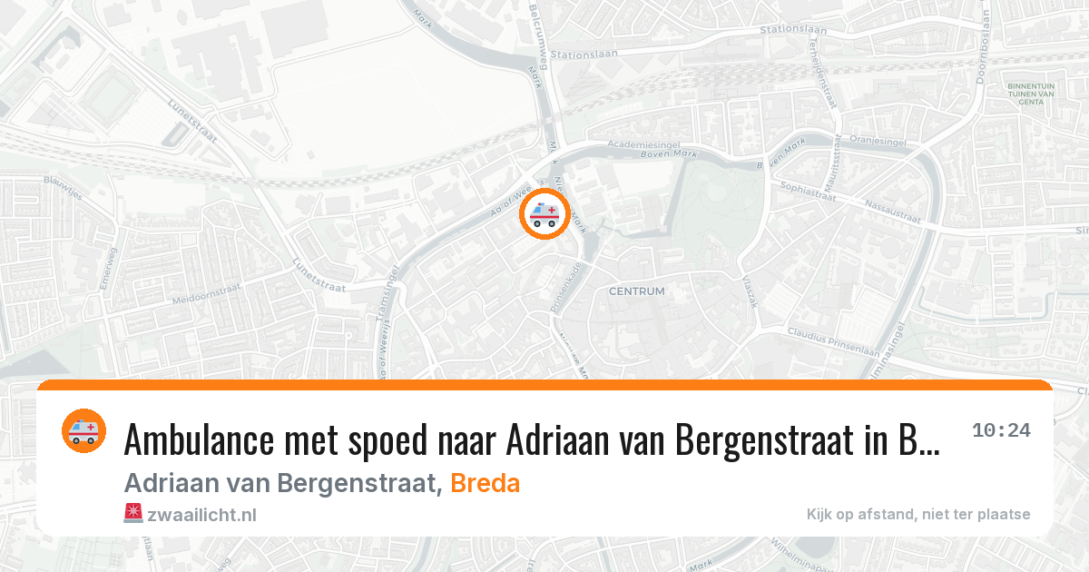 Ambulance met spoed naar Adriaan van Bergenstraat in Breda — 18 mei 2026