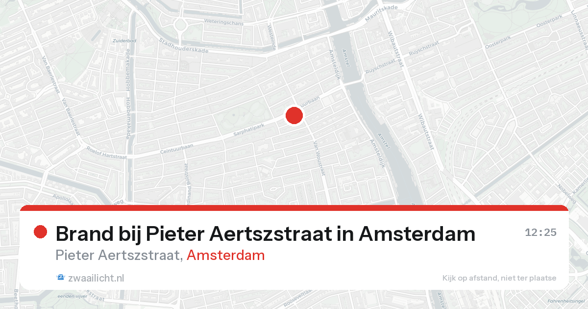 Brand bij Pieter Aertszstraat in Amsterdam — 9 jul 2026