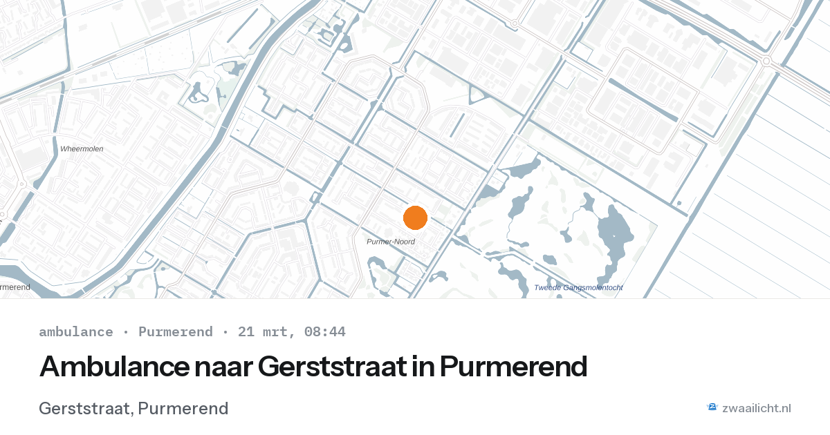 Ambulance naar Gerststraat in Purmerend — 21 mrt 2026