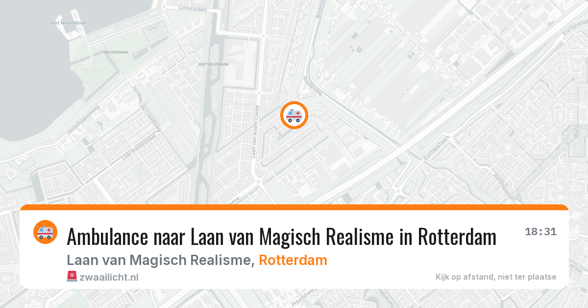 Ambulance naar Laan van Magisch Realisme in Rotterdam — 28 jun 2026