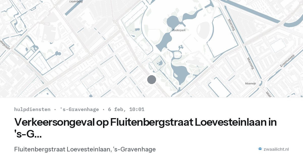Verkeersongeval op Fluitenbergstraat Loevesteinlaan in 's-Gravenhage — 6 feb 2026