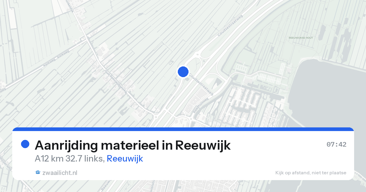Aanrijding materieel in Reeuwijk — 15 aug 2026