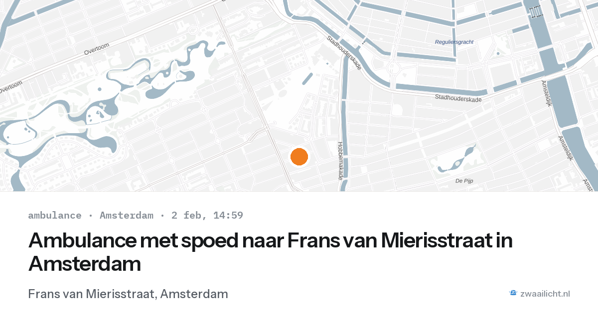 Ambulance met spoed naar Frans van Mierisstraat in Amsterdam — 2 feb 2026