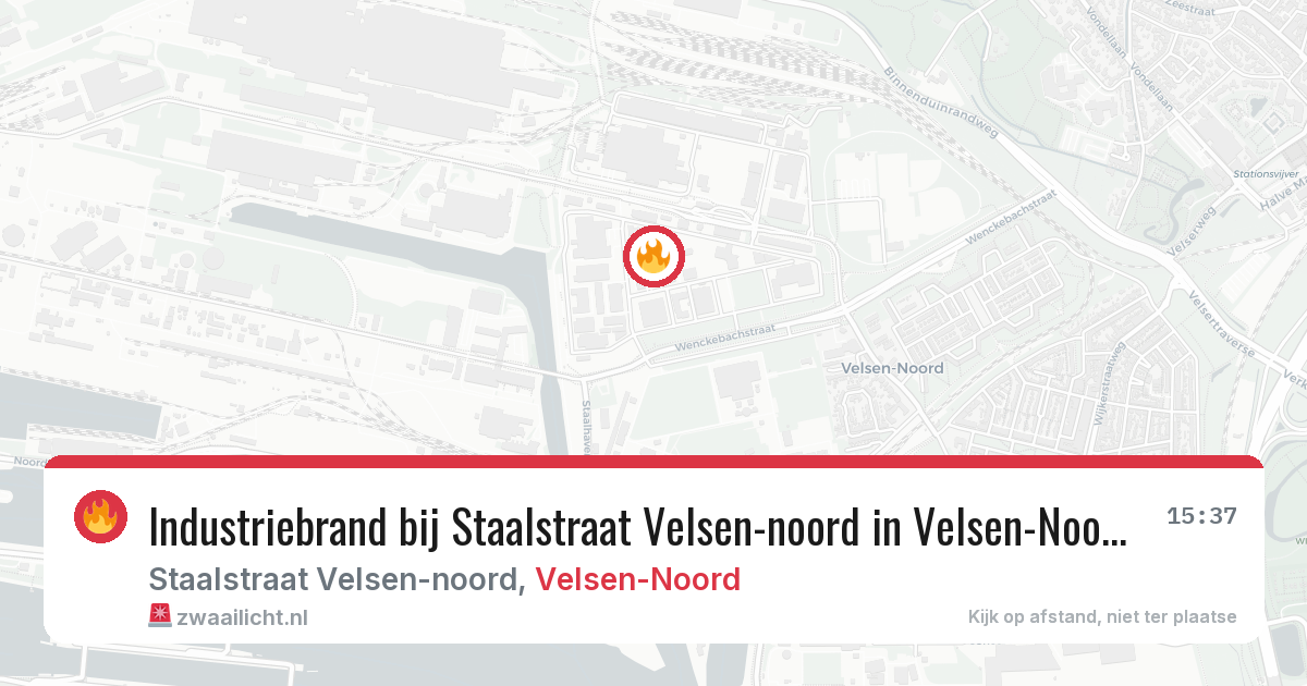 Industriebrand bij Staalstraat Velsen-noord in Velsen-Noord — 17 jun 2026