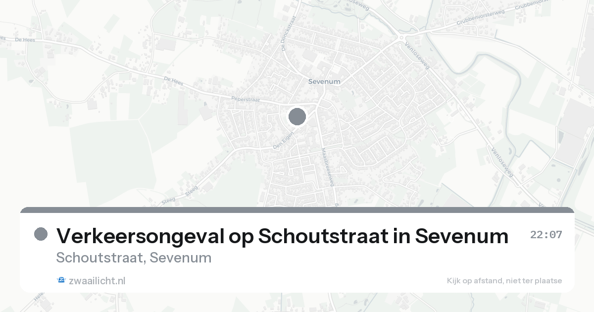 Verkeersongeval op Schoutstraat in Sevenum — 15 aug 2026