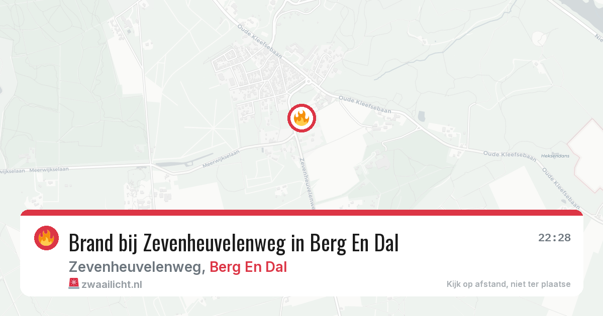 Brand bij Zevenheuvelenweg in Berg En Dal — 14 jul 2026