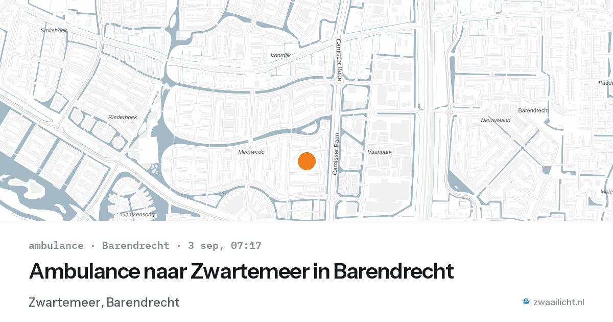 Ambulance naar Zwartemeer in Barendrecht — 3 sep 2026