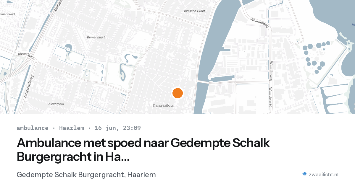 Ambulance met spoed naar Gedempte Schalk Burgergracht in Haarlem — 16 jun 2026