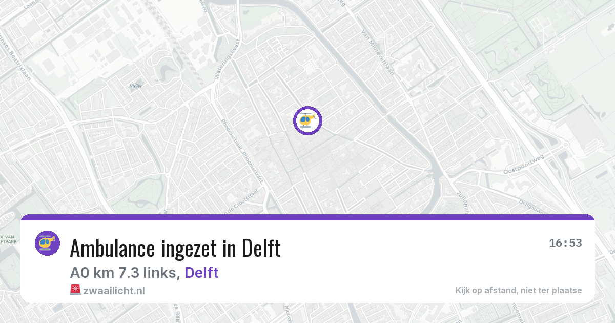 Ambulance ingezet in Delft — 29 jun 2026