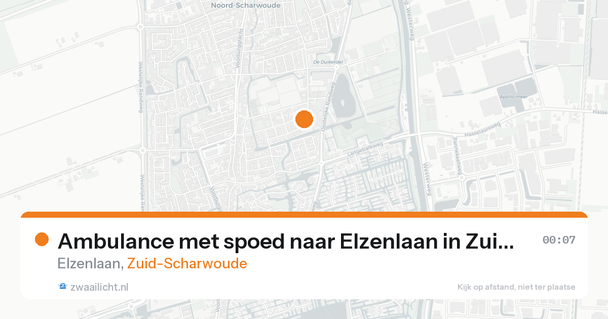Ambulance met spoed naar Elzenlaan in Zuid-Scharwoude — 24 aug 2026
