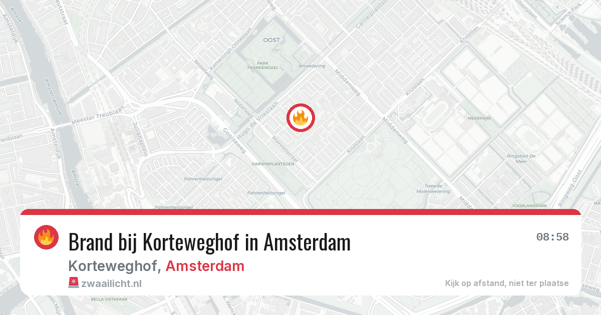 Brand bij Korteweghof in Amsterdam — 5 aug 2026
