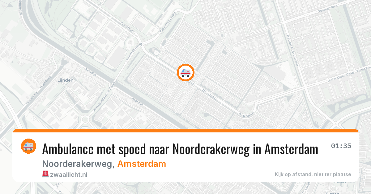 Ambulance met spoed naar Noorderakerweg in Amsterdam — 8 jul 2026