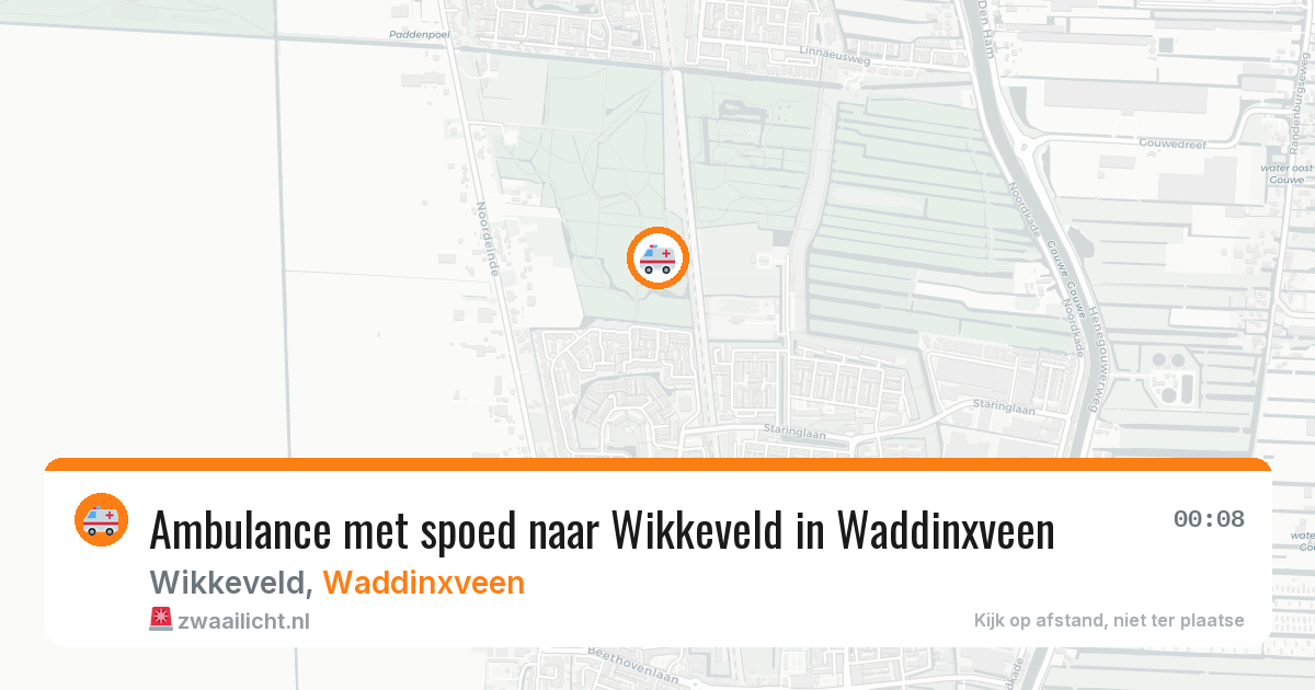 Ambulance met spoed naar Wikkeveld in Waddinxveen — 10 aug 2026