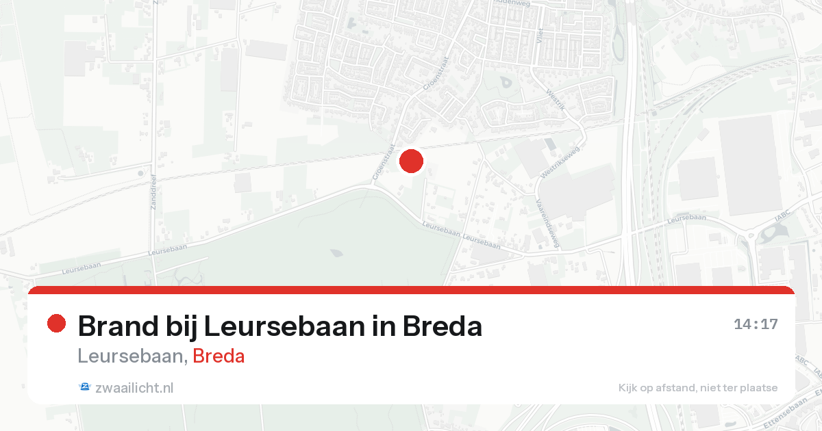 Brand bij Leursebaan in Breda — 17 aug 2026