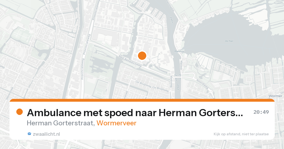 Ambulance met spoed naar Herman Gorterstraat in Wormerveer — 19 mei 2026
